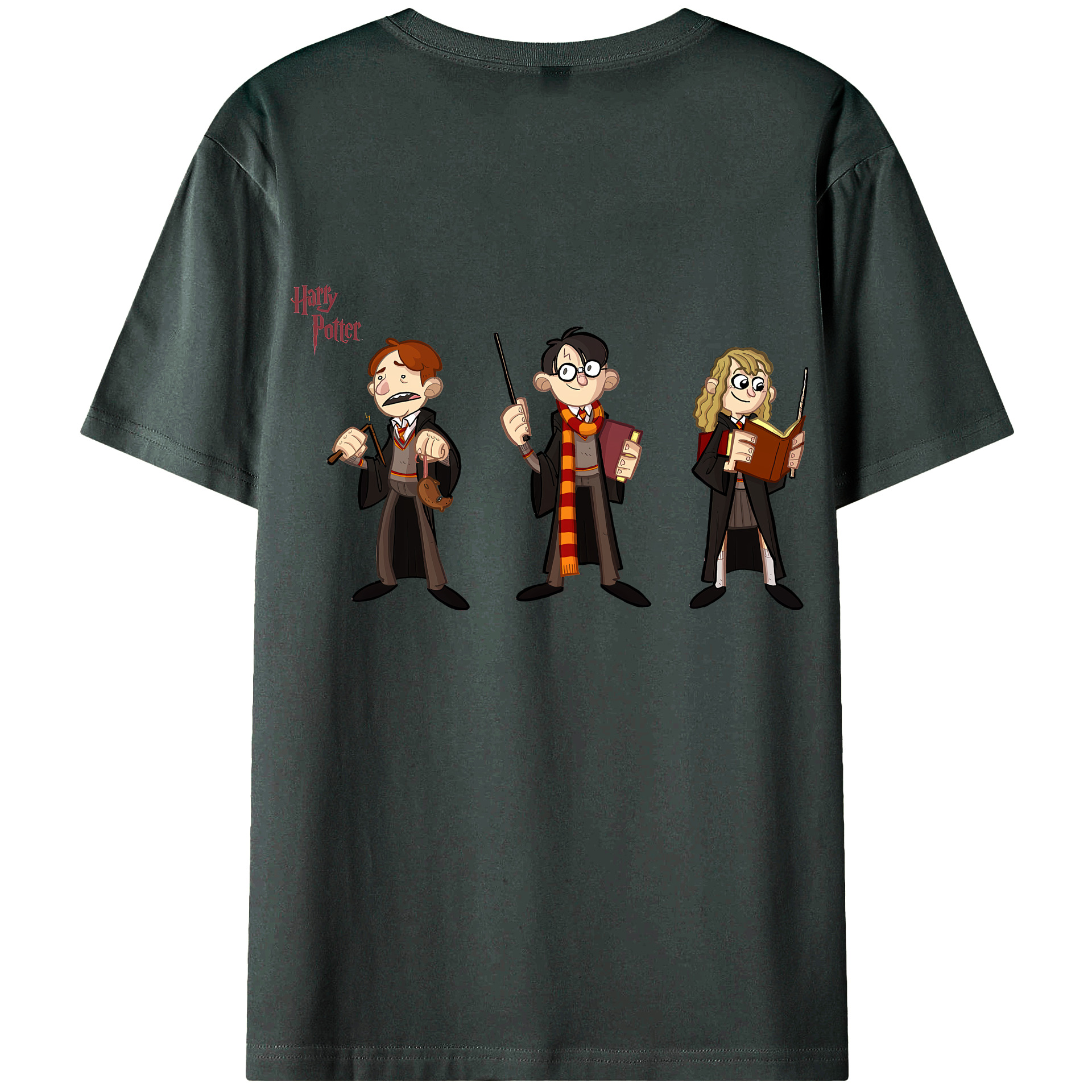 （画像用） Harry Potter ハリー・ポッターシリーズ 綿100％ メンズ半袖Tシャツ（バックプリント） 通気性